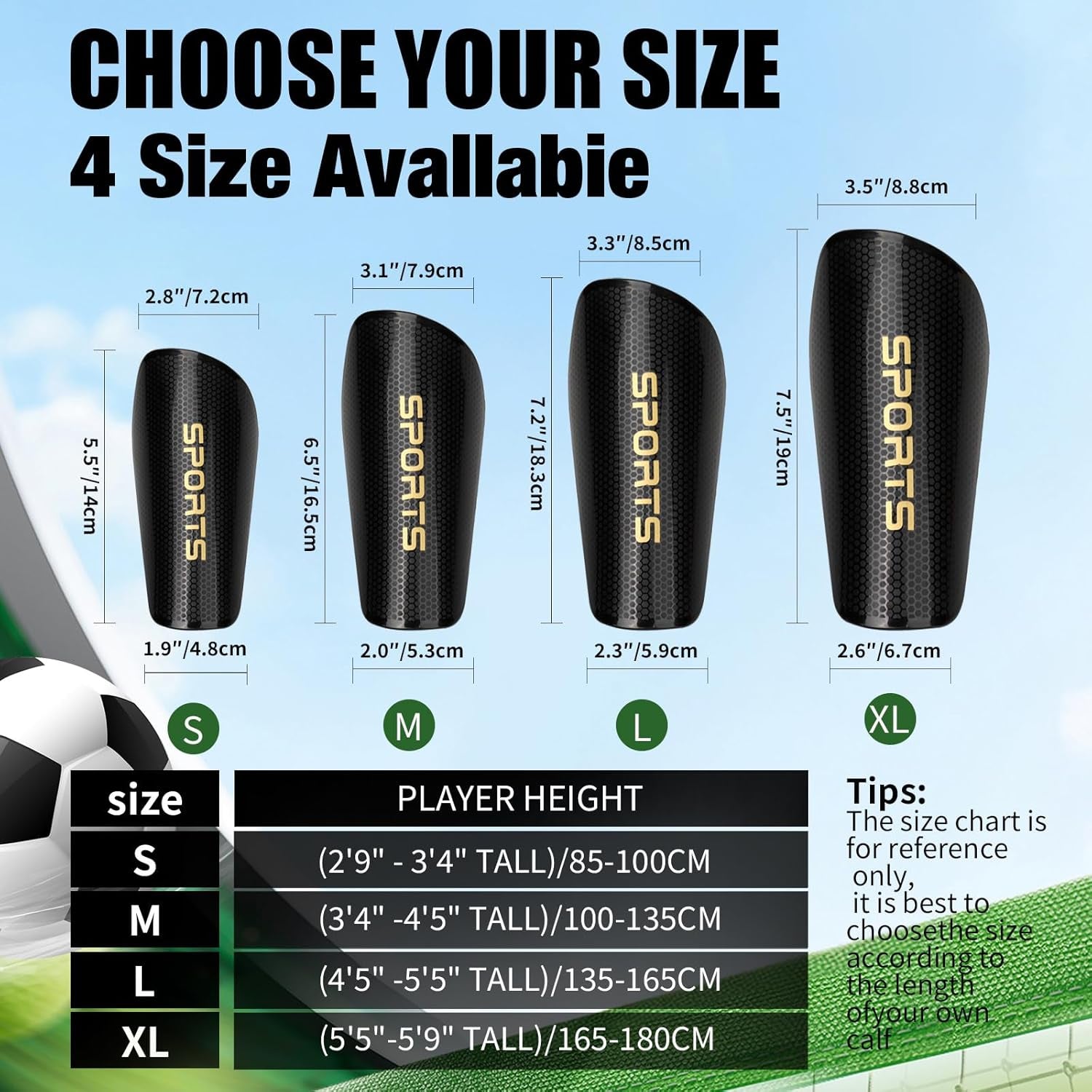 Professional Soccer Shin Guards for Youth and Adults, Boys and Girls.