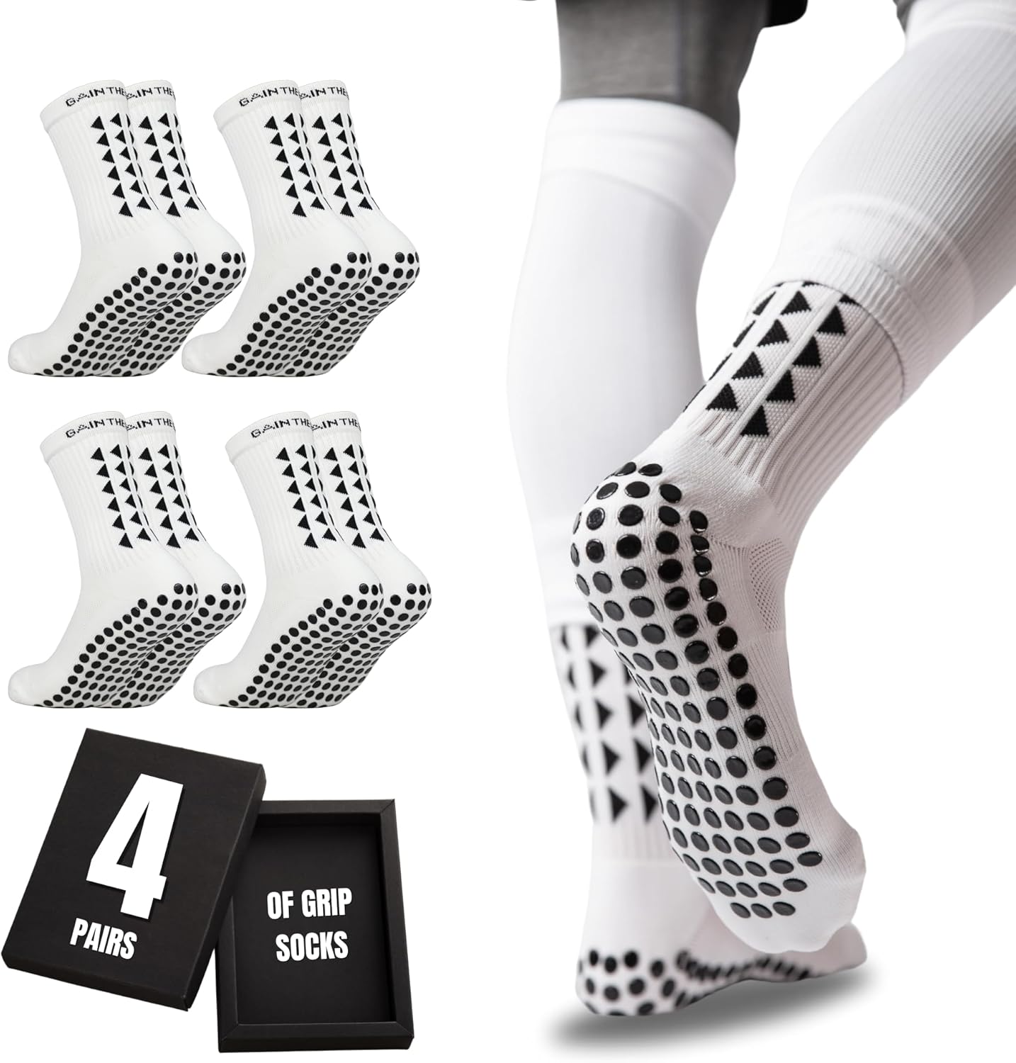 Soccer Grip Socks Set - White