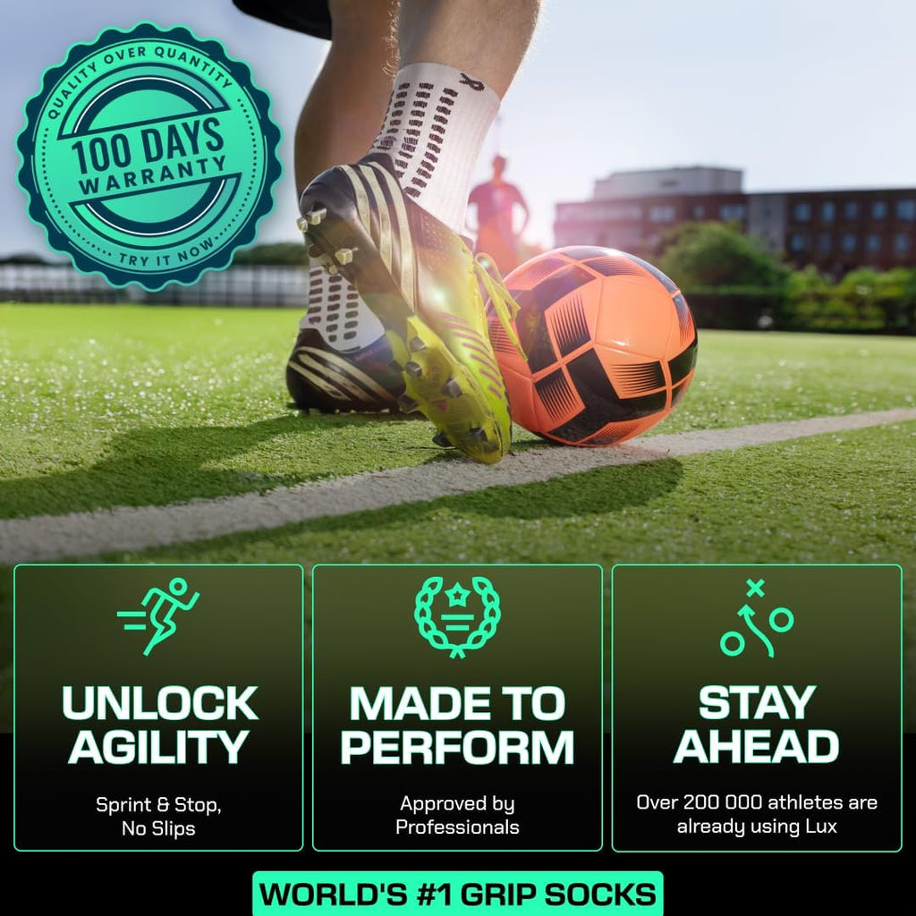 Lux Dual Grip Soccer Socks for Men and Women - Enhanced Performance and Comfort with Griparray Technology